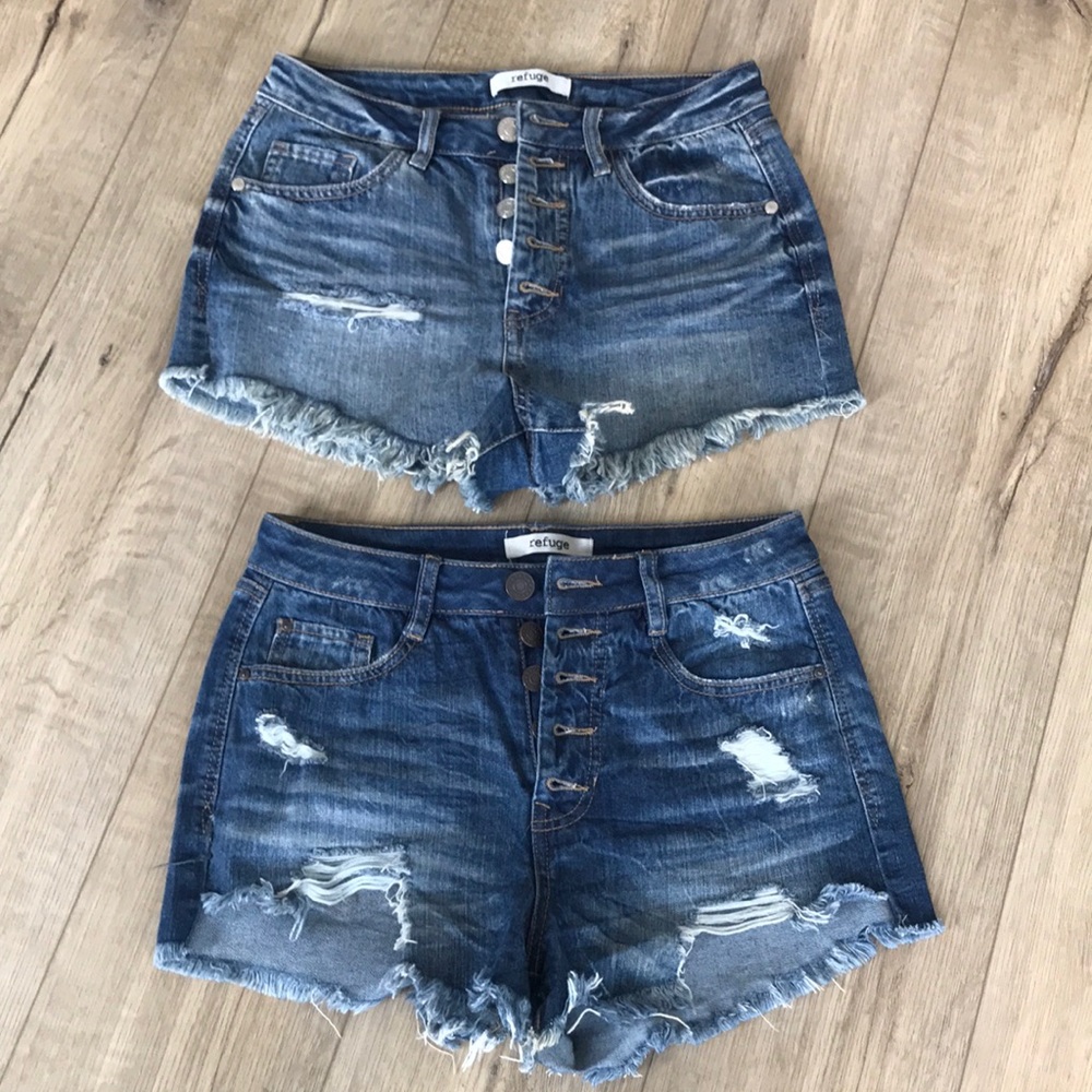 🔸3🔸 Refuge Jean Shorts - Picture 2 of 13